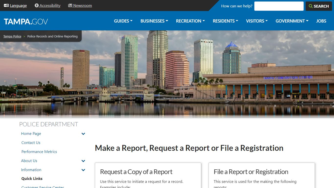 Police Records and Online Reporting | City of Tampa